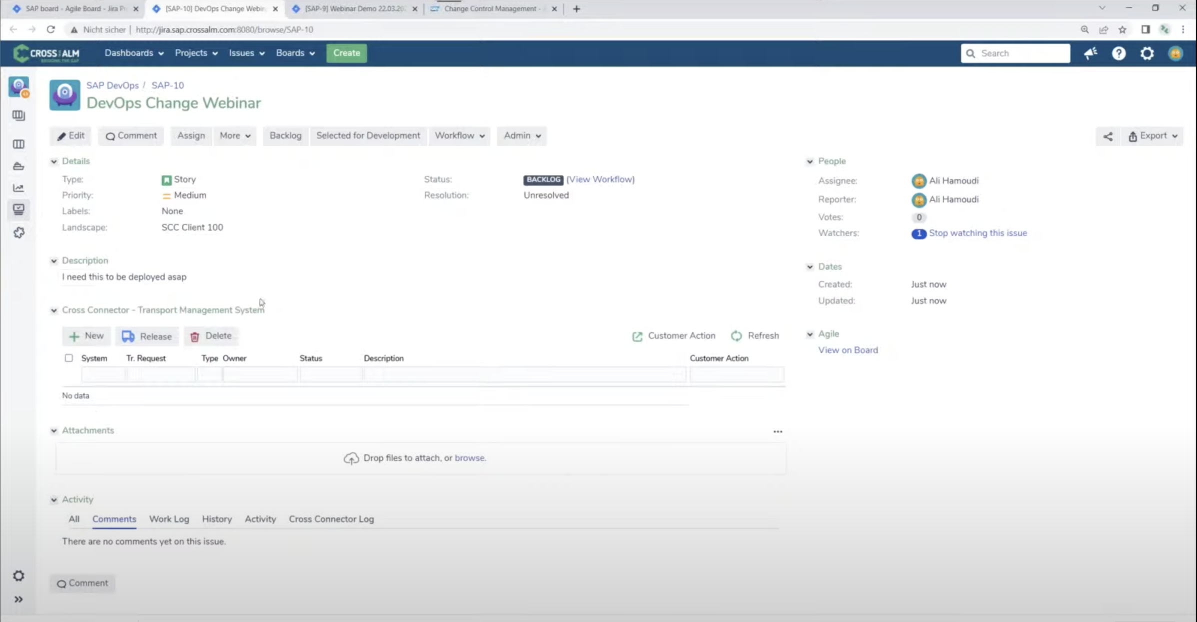 Jira SAP ALM Demo