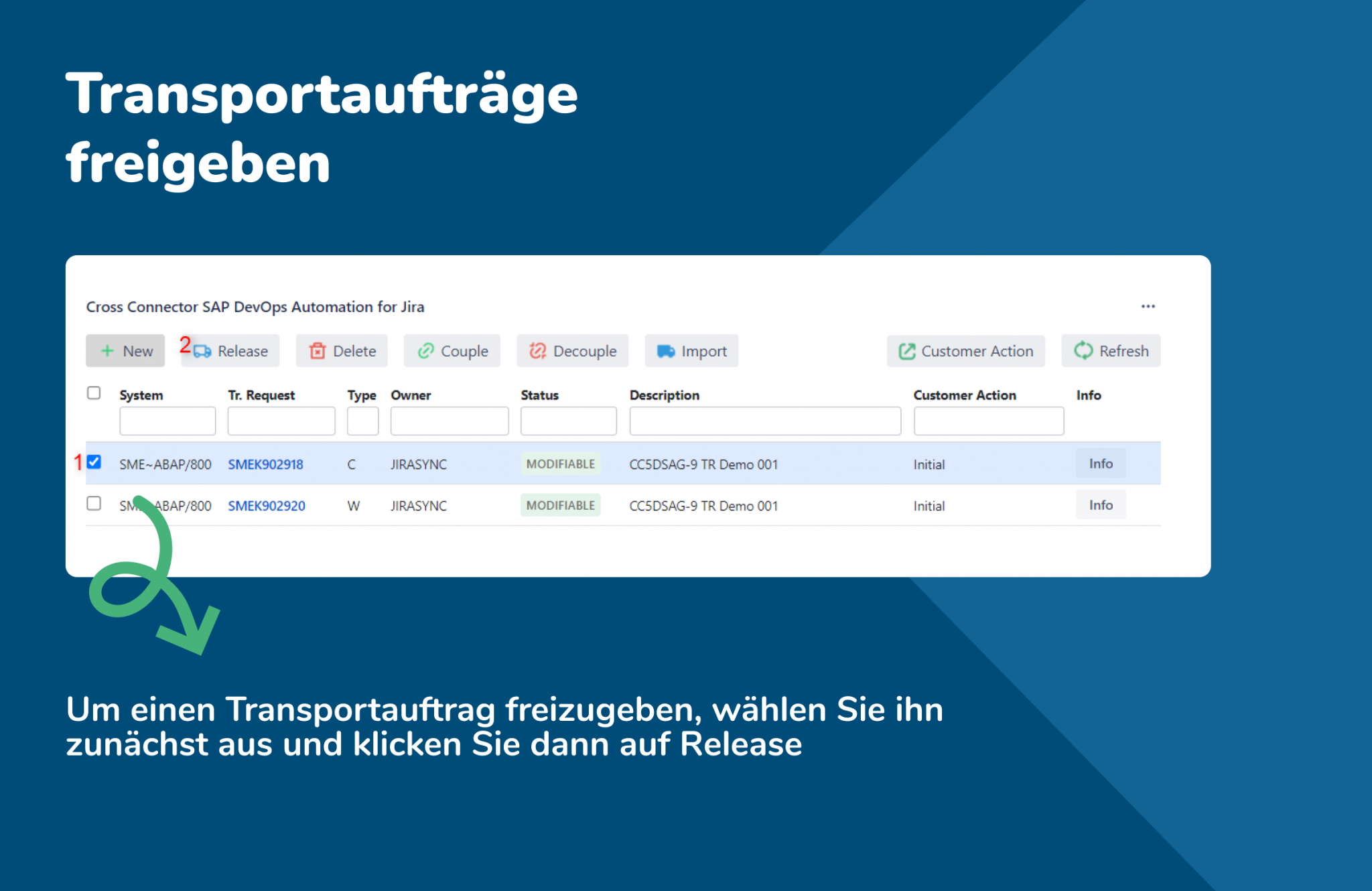 Transportaufträge freigeben